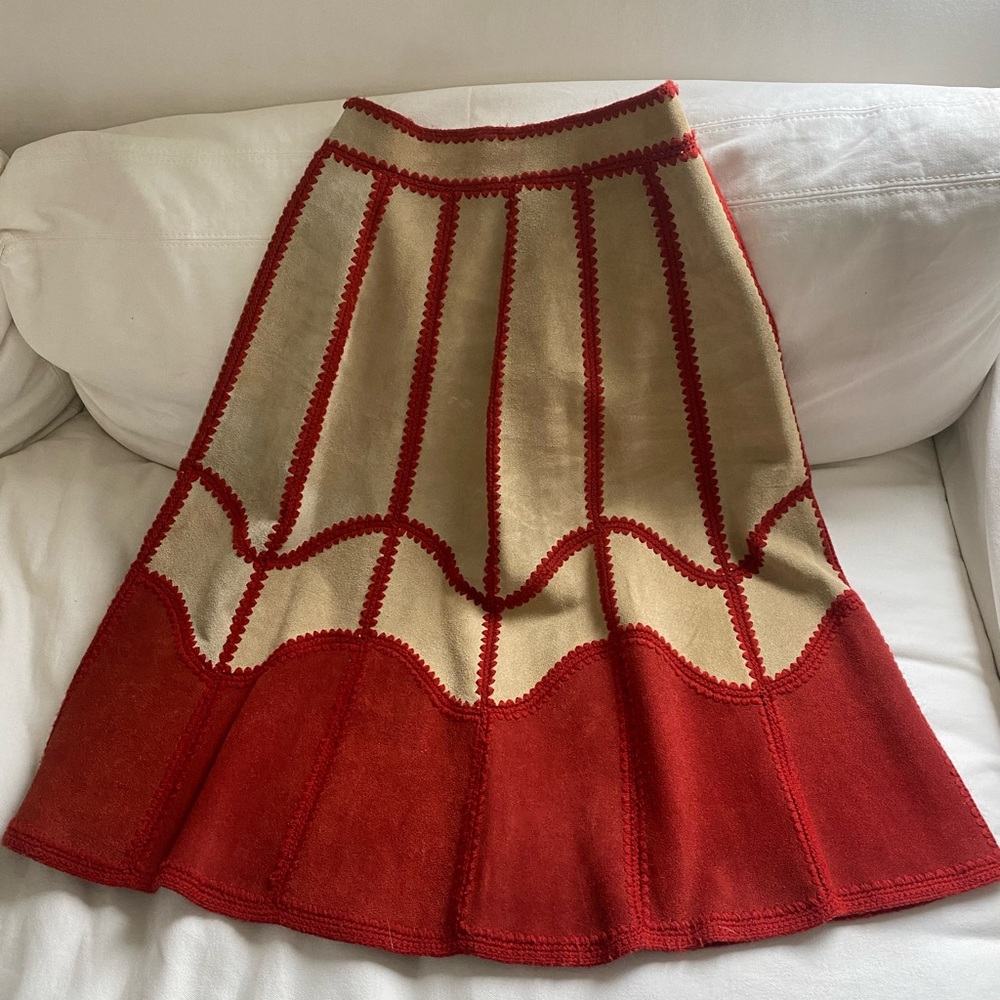 Vintage Young East Genuine Leather Skirt